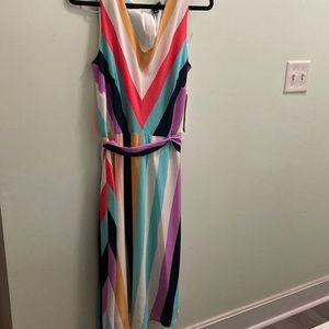 R&K Multicolor Striped Midi Dress